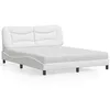 Image de vidaXL Lit avec matelas blanc 160x200 cm similicuir