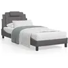 Image de vidaXL Lit avec matelas gris 90x200 cm similicuir