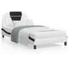 Image de vidaXL Lit avec matelas blanc et noir 100x200 cm similicuir