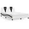 Image de vidaXL Lit avec matelas blanc et noir 140x200 cm similicuir