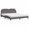 Image de vidaXL Lit avec matelas gris 180x200 cm similicuir