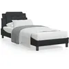 Image de vidaXL Lit avec matelas noir 100x200 cm similicuir