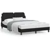 Image de vidaXL Lit avec matelas noir 140x190 cm similicuir