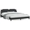 Image de vidaXL Lit avec matelas noir 180x200 cm similicuir
