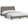 Image de vidaXL Cadre de lit avec lumiÃ¨res LED taupe 140x190 cm tissu