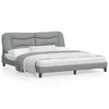 Image de vidaXL Cadre de lit avec lumiÃ¨res LED gris clair 180x200 cm tissu