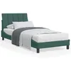 Image de vidaXL Cadre de lit avec LED sans matelas vert foncÃ© 90x200 cm velours