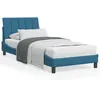 Image de vidaXL Cadre de lit avec LED sans matelas bleu 90x200 cm velours
