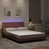 Image de vidaXL Cadre de lit avec LED sans matelas rose 140x190cm velours
