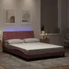 Image de vidaXL Cadre de lit avec LED sans matelas rose 140x200 cm velours