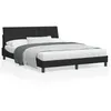 Image de vidaXL Cadre de lit avec LED sans matelas noir 160x200 cm velours