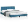 Image de vidaXL Cadre de lit avec LED sans matelas bleu 160x200 cm velours