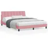 Image de vidaXL Cadre de lit avec LED sans matelas rose 160x200 cm velours