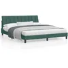 Image de vidaXL Cadre de lit avec lumiÃ¨res LED vert foncÃ© 180x200 cm velours