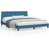 Image de vidaXL Cadre de lit avec LED sans matelas bleu 180x200 cm velours