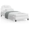Image de vidaXL Cadre de lit avec lumiÃ¨res LED blanc 90x190 cm similicuir