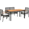 Image de Vidaxl Ensemble Ã Manger De Jardin 4 Pcs Avec Coussins Noir