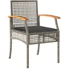 Image de Vidaxl Ensemble Ã Manger De Jardin Et Coussins 7 Pcs Gris Rotin