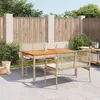 Image de Vidaxl Ensemble Ã Manger De Jardin Et Coussins 3 Pcs Beige Poly Rotin