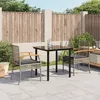 Image de Vidaxl Ensemble Ã Manger De Jardin 3 Pcs Coussins Gris RÃ©sine TressÃ©e