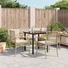Image de Vidaxl Ensemble Ã Manger De Jardin Avec Coussins 5pcs Beige Poly Rotin