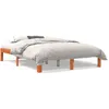Image de vidaXL Cadre de lit sans matelas cire marron 135x190cm bois pin massif