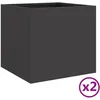 Image de Vidaxl JardiniÃ¨res 2 Pcs Noir 32x30x29 Cm Acier LaminÃ© Ã Froid