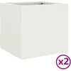 Image de Vidaxl JardiniÃ¨res 2 Pcs Blanc 32x30x29 Cm Acier LaminÃ© Ã Froid