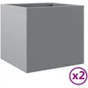 Image de Vidaxl JardiniÃ¨res 2 Pcs ArgentÃ© 32x30x29 Cm Acier GalvanisÃ©