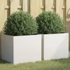 Image de Vidaxl JardiniÃ¨res 2 Pcs Blanc 42x40x39 Cm Acier LaminÃ© Ã Froid