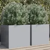 Image de Vidaxl JardiniÃ¨res 2 Pcs ArgentÃ© 42x40x39 Cm Acier GalvanisÃ©