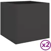 Image de Vidaxl JardiniÃ¨res 2 Pcs Noir 49x47x46 Cm Acier LaminÃ© Ã Froid
