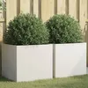 Image de Vidaxl JardiniÃ¨res 2 Pcs Blanc 49x47x46 Cm Acier LaminÃ© Ã Froid