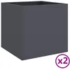Image de Vidaxl JardiniÃ¨res 2 Pcs Anthracite 49x47x46 Cm Acier LaminÃ© Ã Froid