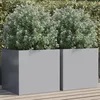 Image de Vidaxl JardiniÃ¨res 2 Pcs ArgentÃ© 49x47x46 Cm Acier GalvanisÃ©