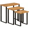 Image de vidaXL Tables gigognes 3 pcs avec bord vivant bois massif d'acacia