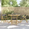 Image de Vidaxl Ensemble De Bistro Pliante 5 Pcs Et Coussins Gris FoncÃ© Bambou