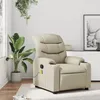 Image de vidaXL Fauteuil inclinable de massage CrÃ¨me Similicuir