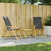 Image de Vidaxl Chaises Inclinables De Jardin Pliantes Lot De 2 Coussins Bambou