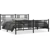 Image de vidaXL Cadre de lit mÃ©tal sans matelas avec pied de lit noir 193x203cm