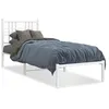 Image de vidaXL Cadre de lit mÃ©tal sans matelas avec tÃªte de lit blanc 75x190cm