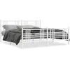 Image de vidaXL Cadre de lit mÃ©tal sans matelas et pied de lit blanc 183x213 cm