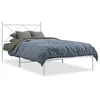 Image de vidaXL Cadre de lit mÃ©tal sans matelas et tÃªte de lit blanc 107x203 cm