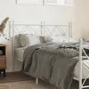 Image de vidaXL TÃªte de lit mÃ©tal blanc 120 cm