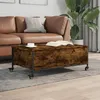 Image de vidaXL Table basse avec roulettes chÃªne fumÃ© bois d'ingÃ©nierie