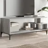 Image de vidaXL Meuble TV sonoma gris bois ingÃ©nierie et acier enduit de poudre