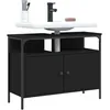 Image de vidaXL Armoire lavabo de salle de bain noir 60x30x60 cm