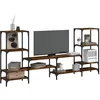 Image de Vidaxl Meuble Tv ChÃªne FumÃ© 206,5x28,5x95 Cm Bois D'ingÃ©nierie