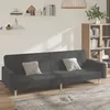 Image de vidaXL CanapÃ©-lit Ã  2 places gris foncÃ© tissu