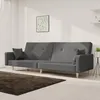 Image de vidaXL CanapÃ©-lit Ã  2 places avec deux oreillers gris clair tissu